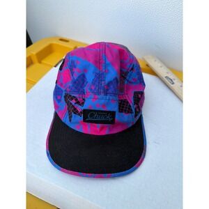 Original Chuck 5 Panel Camper Hat Magenta Blue Geometric 90s Style Strapback